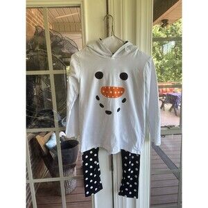 NEW Mia Belle Girls Snowman Hooded Tunic and Leggings 5XL- Size 12